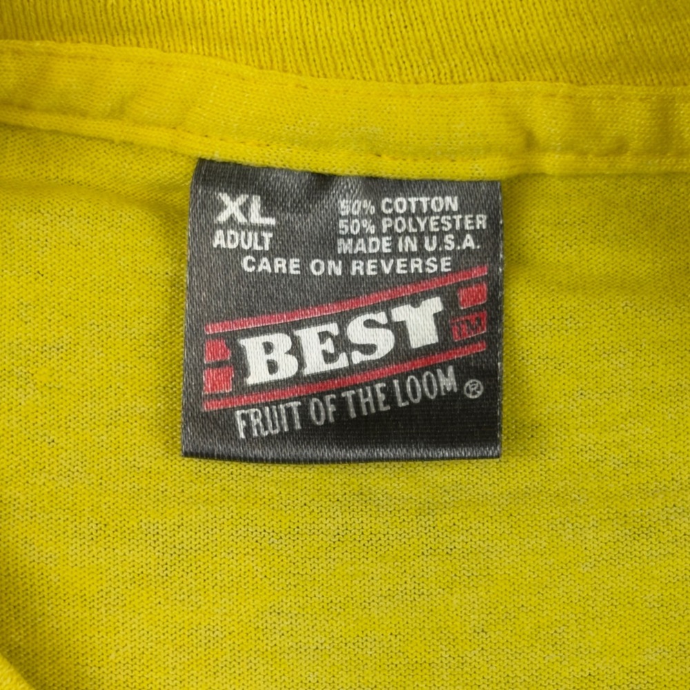 Vintage 80s Jujyfruits Say No To Drugs T Shirt XL Yellow Fruit of the Loom Best - Picture 3 of 8